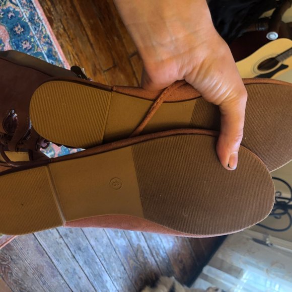 Over the Knee Cape Robin Pink Suede Sandals Sz 6 - Picture 4 of 7